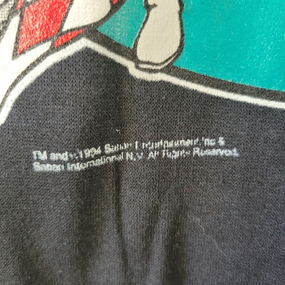 Vintage Mighty Morphin Power Rangers Letterman Sweater Jacket Snap Front 90s NEW - Picture 5 of 11